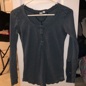 Free People cuffed long sleeve button shirt